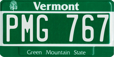 VT license plate PMG767