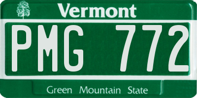 VT license plate PMG772