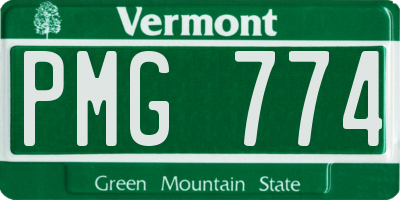 VT license plate PMG774