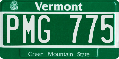 VT license plate PMG775