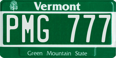 VT license plate PMG777