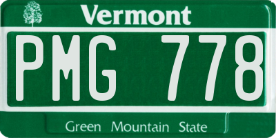 VT license plate PMG778