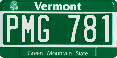 VT license plate PMG781