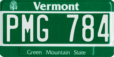 VT license plate PMG784