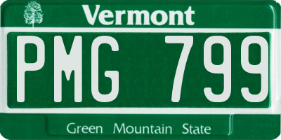 VT license plate PMG799