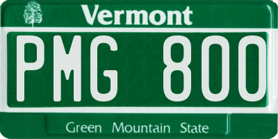 VT license plate PMG800