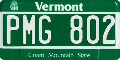 VT license plate PMG802