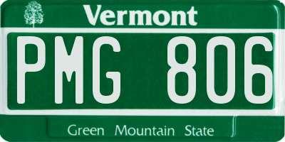 VT license plate PMG806