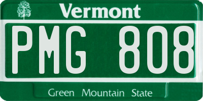 VT license plate PMG808