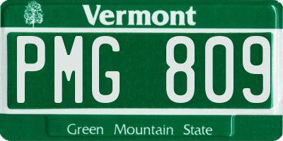 VT license plate PMG809