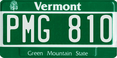 VT license plate PMG810