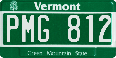 VT license plate PMG812