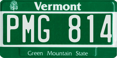 VT license plate PMG814