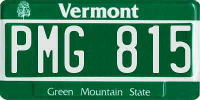 VT license plate PMG815
