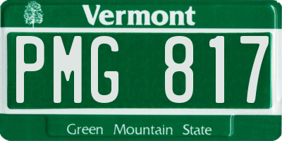 VT license plate PMG817