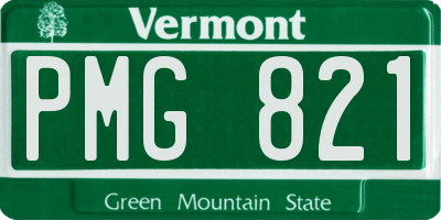 VT license plate PMG821