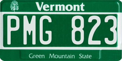 VT license plate PMG823