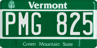 VT license plate PMG825