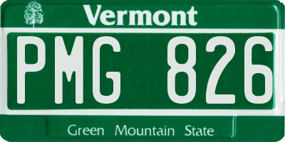VT license plate PMG826
