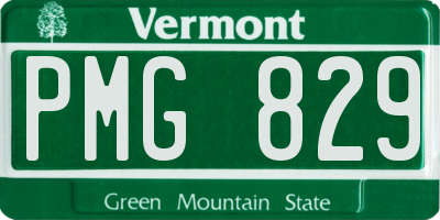 VT license plate PMG829