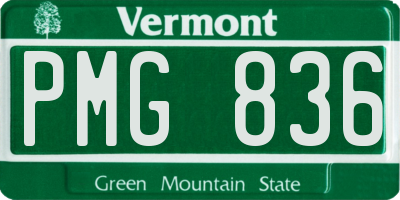 VT license plate PMG836