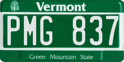 VT license plate PMG837