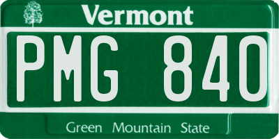 VT license plate PMG840