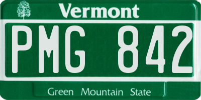 VT license plate PMG842