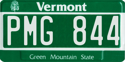 VT license plate PMG844
