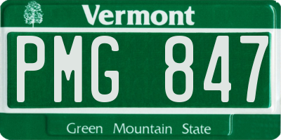 VT license plate PMG847