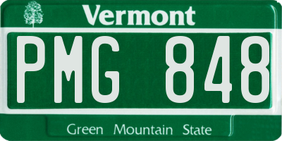 VT license plate PMG848