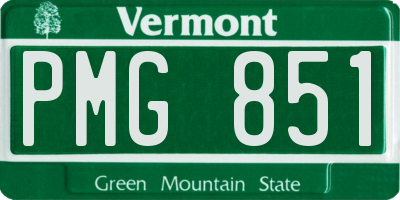VT license plate PMG851