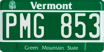 VT license plate PMG853