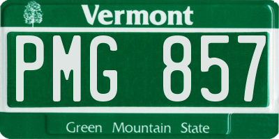 VT license plate PMG857