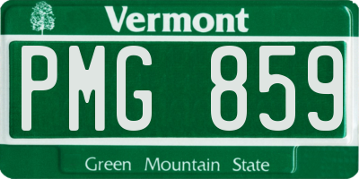 VT license plate PMG859