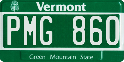 VT license plate PMG860