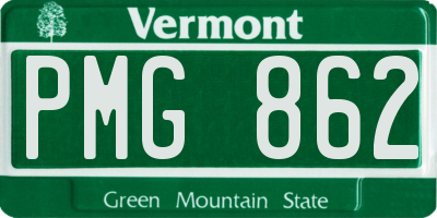 VT license plate PMG862