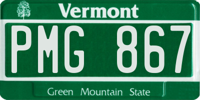VT license plate PMG867
