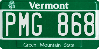 VT license plate PMG868