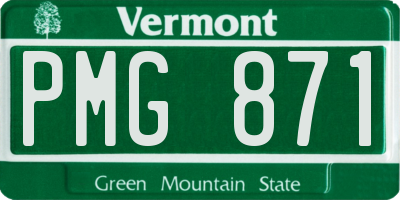 VT license plate PMG871