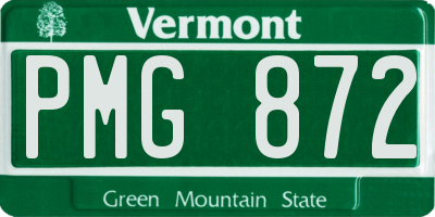 VT license plate PMG872