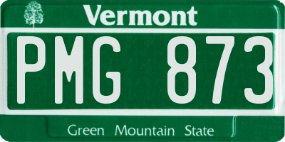 VT license plate PMG873
