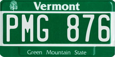 VT license plate PMG876