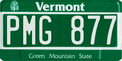VT license plate PMG877