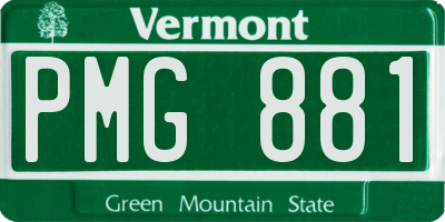 VT license plate PMG881