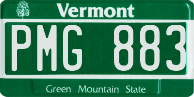 VT license plate PMG883