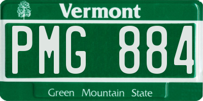 VT license plate PMG884