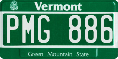 VT license plate PMG886