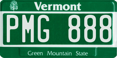 VT license plate PMG888