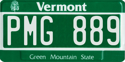 VT license plate PMG889